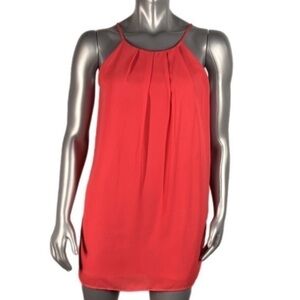Monteau Dress Red Orange High Neck 
Midi Medium